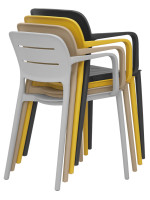 ONDA Chaise avec accoudoirs empilable en polypropylène choix de couleurs pour maison bar hôtel chalet restaurant extérieur