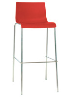 BREF choix de couleurs en polypropylène et structure chromée tabouret