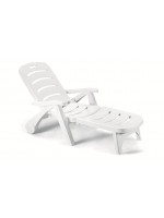 STELLA DI MARE aus weißem oder grünem Technopolymer Sonnenliege mit Rädern umwandelbarer Sessel