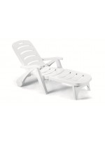 STELLA DI MARE in white or green technopolymer sunbed with wheels convertible armchair