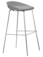 ENFASS choix de couleurs en polypropylène et coussin en éco cuir et structure chromée tabouret