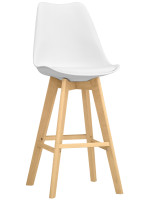 TREMOR Hocker mit Beinen aus Buchenholz und Schale aus Polypropylen und Öko Lederkissen Wohnmöbeldesign