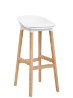 FORTAK stool with beech wood legs and polypropylene shell and eco leather cushion home living furniture design