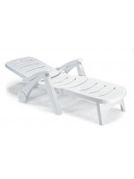 STELLA DI MARE en technopolymère blanc ou vert bain de soleil à roulettes fauteuil convertible