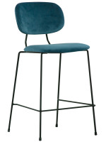 DAMA Sitz h 75 cm aus Samt und des black Metallstruktur-Designhockers