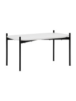 EGLE Mesa de centro 75x50 en metal pintado y tapa de madera MDF lacada color a elegir