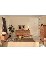 BEATRIZ madia 200x88 h in legno massello di acacia design living casa
