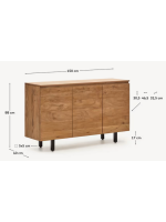 BEATRIZ sideboard 150x88 h in solid acacia wood design living home