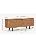 BEATRIZ mobile TV 150x58 h in legno massello di acacia design living casa