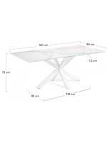 PEARLHARBOR 160 oder 180 oder 200 cm feste Porzellanglasplatte und Edelstahl Designtisch