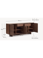 ANDER Sideboard with 4 doors and 2 drawers in walnut veneer home living design