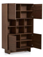 ANDER credenza alta con 4 ante in impiallacciato noce design casa living