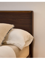 ANDER with LED light double bed 160 or 180 cm in walnut veneer