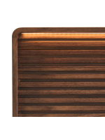 ANDER with LED light double bed 160 or 180 cm in walnut veneer
