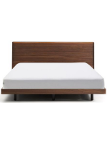 ANDER with LED light double bed 160 or 180 cm in walnut veneer