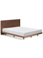 ANDER avec éclairage LED lit double 160 ou 180 cm en placage noyer