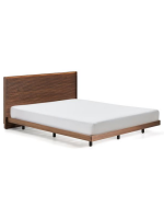 ANDER mit LED Licht Doppelbett 160 oder 180 cm in Nussbaumfurnier