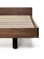 ANDER with LED light double bed 160 or 180 cm in walnut veneer