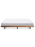 ANDER Estructura de cama doble con somier de láminas de 160 o 180 cm chapada en nogal