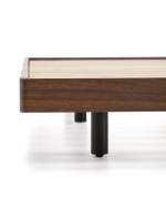 ANDER Double bed frame with 160 or 180 cm slatted base in walnut veneer