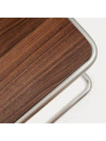 ANDER table basse h 47 ou 60 cm plateau en placage de noyer et structure en acier inoxydable