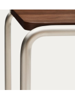 ANDER table basse h 47 ou 60 cm plateau en placage de noyer et structure en acier inoxydable