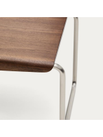 ANDER 142 cm bench in walnut veneer and stainless steel structure