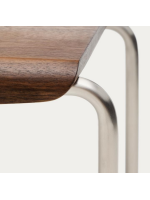 ANDER 142 cm Bank aus Walnussfurnier und Edelstahlstruktur