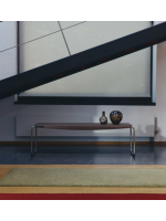 ANDER 142 cm bench in walnut veneer and stainless steel structure