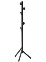 LEWOP solid beech wood floor coat stand black finish