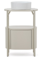 CAIAMA cabinet in water repellent lacquered MDF and white steel structure