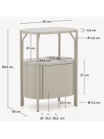 CAIAMA Mueble en MDF lacado hidrófugo y estructura de acero blanco