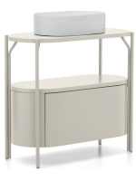 NETFIX Mueble en MDF lacado hidrófugo y estructura de acero blanco