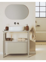 NETFIX Mueble en MDF lacado hidrófugo y estructura de acero blanco