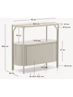 NETFIX mobile in MDF idrorepellente laccato e struttura in acciaio bianco