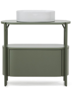 EYRE cabinet in green water repellent lacquered MDF and green steel structure