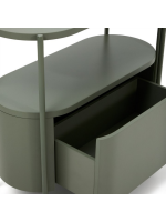 EYRE cabinet in green water repellent lacquered MDF and green steel structure