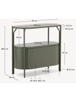 EYRE Mueble en MDF lacado hidrófugo y estructura de acero verde