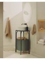 BORIS mobiletto in MDF idrorepellente laccato e struttura in acciaio verde