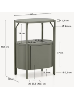 BORIS mobiletto in MDF idrorepellente laccato e struttura in acciaio verde