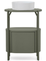 BORIS Mueble en MDF lacado hidrófugo y estructura de acero verde