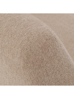 LEA Sillón en chenilla hidrófuga con reposabrazos de chapa de nueces y patas de acero inoxidable cepillado