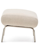 COSENZA pouf en chenille hydrofuge et pieds en acier inoxydable brossé