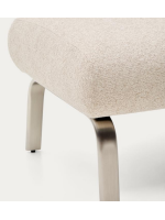 COSENZA pouf en chenille hydrofuge et pieds en acier inoxydable brossé