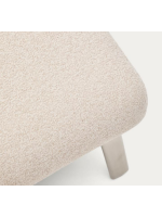 COSENZA pouf en chenille hydrofuge et pieds en acier inoxydable brossé