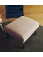 COSENZA pouf en chenille hydrofuge et pieds en acier inoxydable brossé