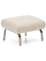 COSENZA pouf en chenille hydrofuge et pieds en acier inoxydable brossé