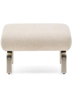 COSENZA pouf en chenille hydrofuge et pieds en acier inoxydable brossé