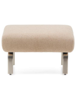 LEA pouf in water repellent chenille and brushed stainless steel legs