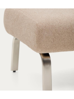 LEA pouf in ciniglia idrorepellente e gambe in acciaio inox spazzolato